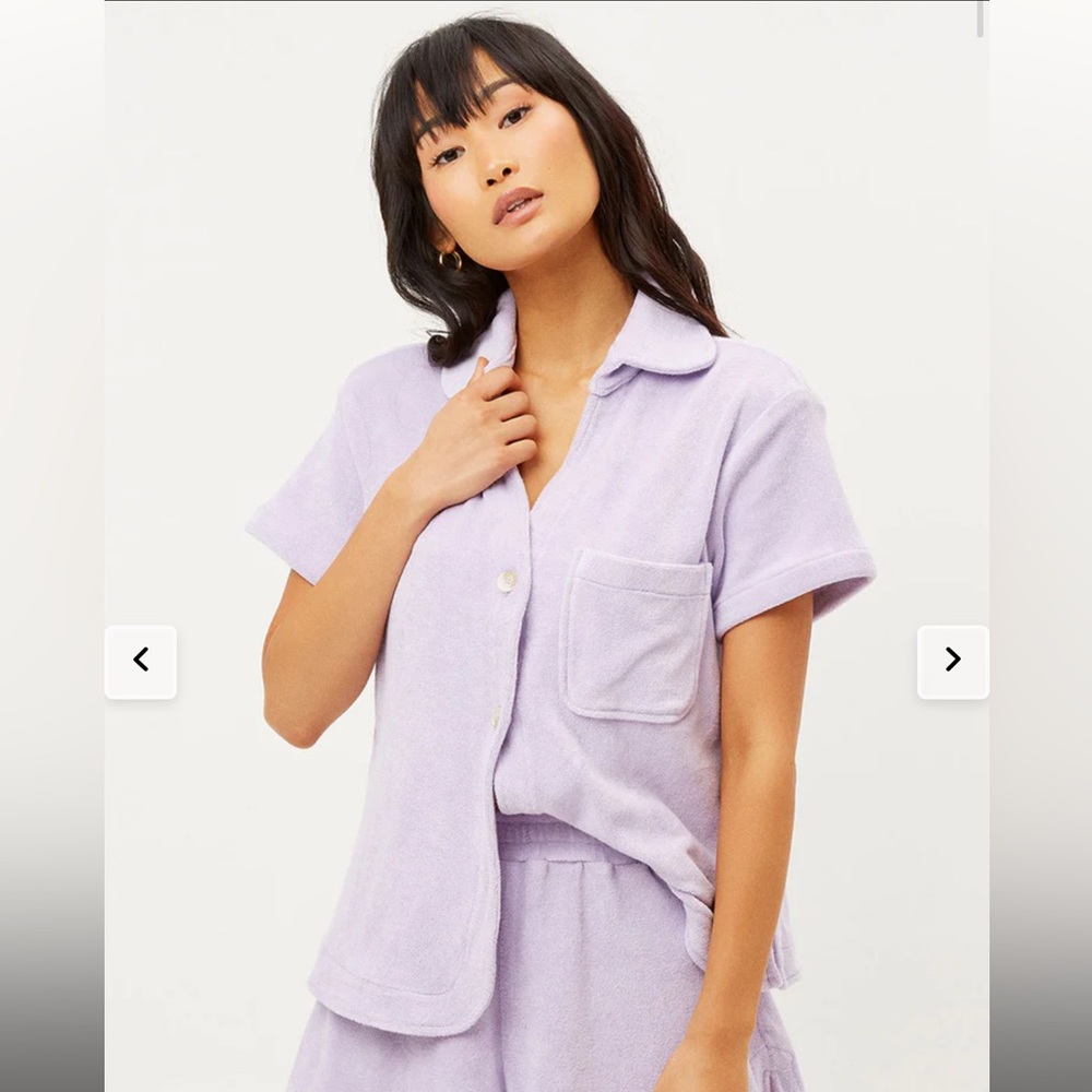 Frankies Bikinis Coco Terry Button Up Shirt